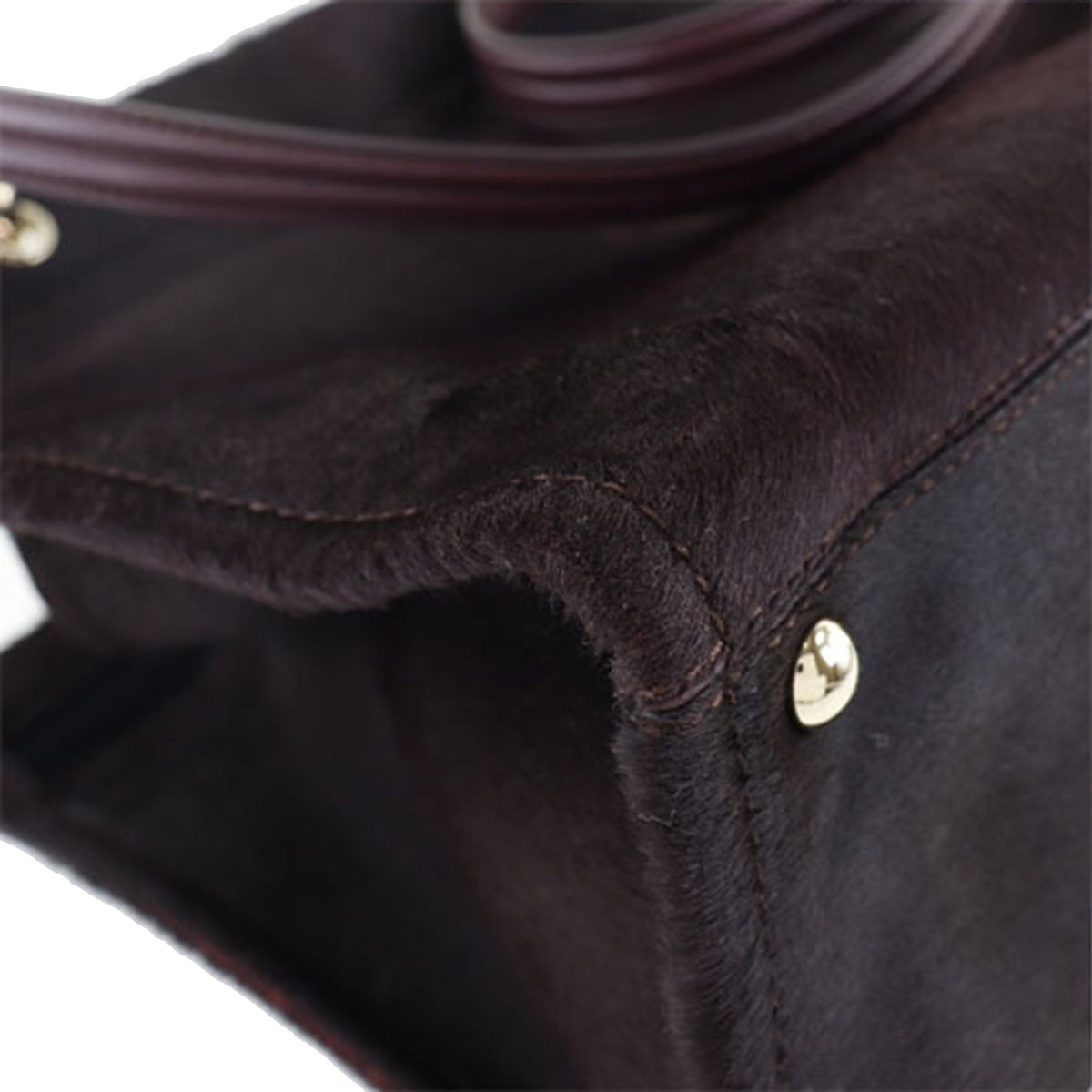 Ferragamo Pony Hair Gancini Satchel — Brown