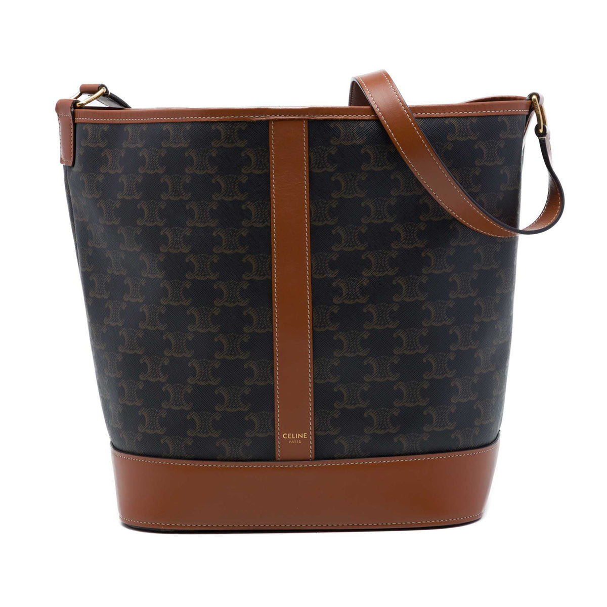 Celine Medium Triomphe Coated Canvas Bucket Bag