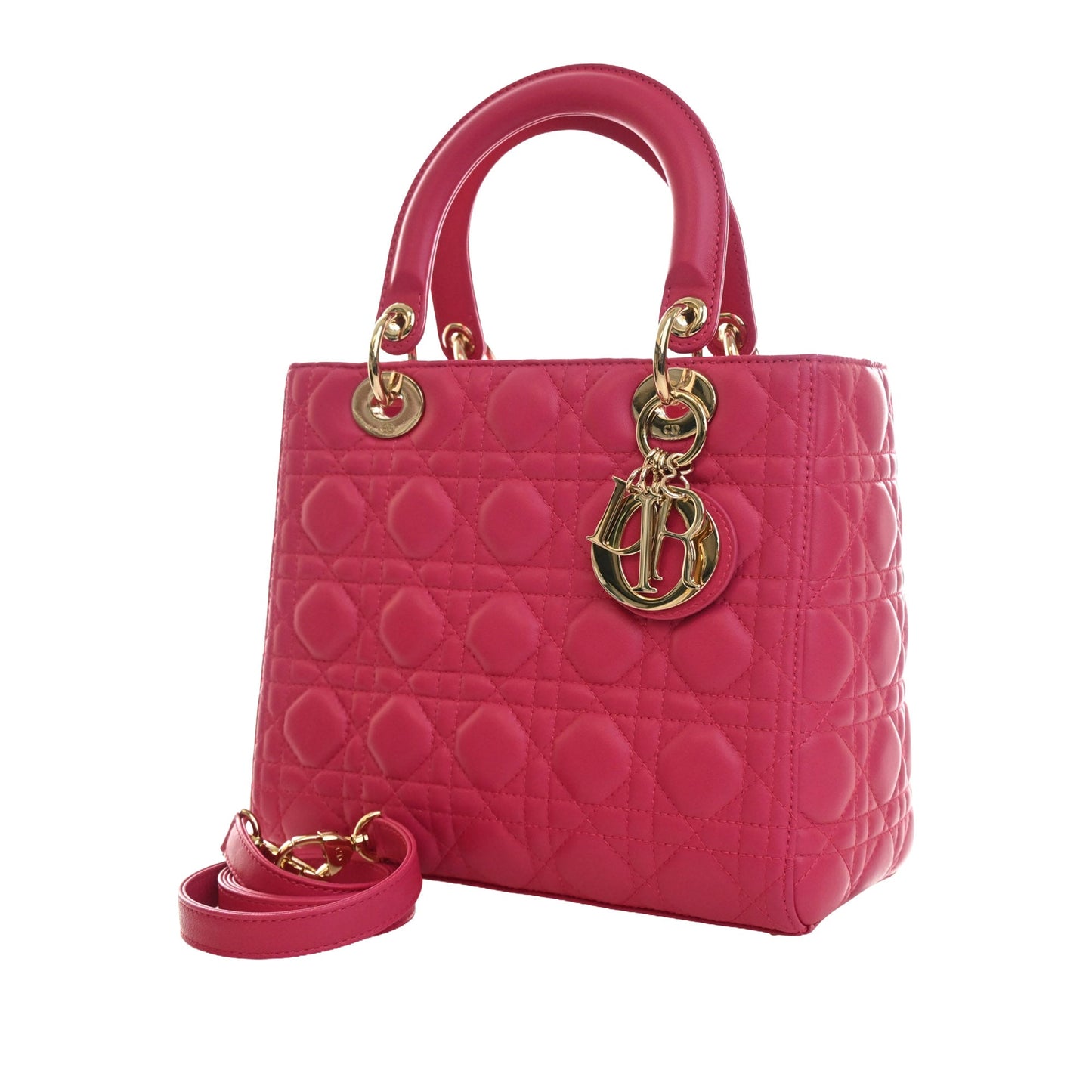 Dior Medium Lambskin Cannage Lady Dior