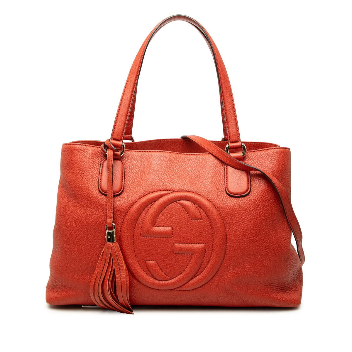 Gucci Medium Calfskin Soho Working Tote — Orange