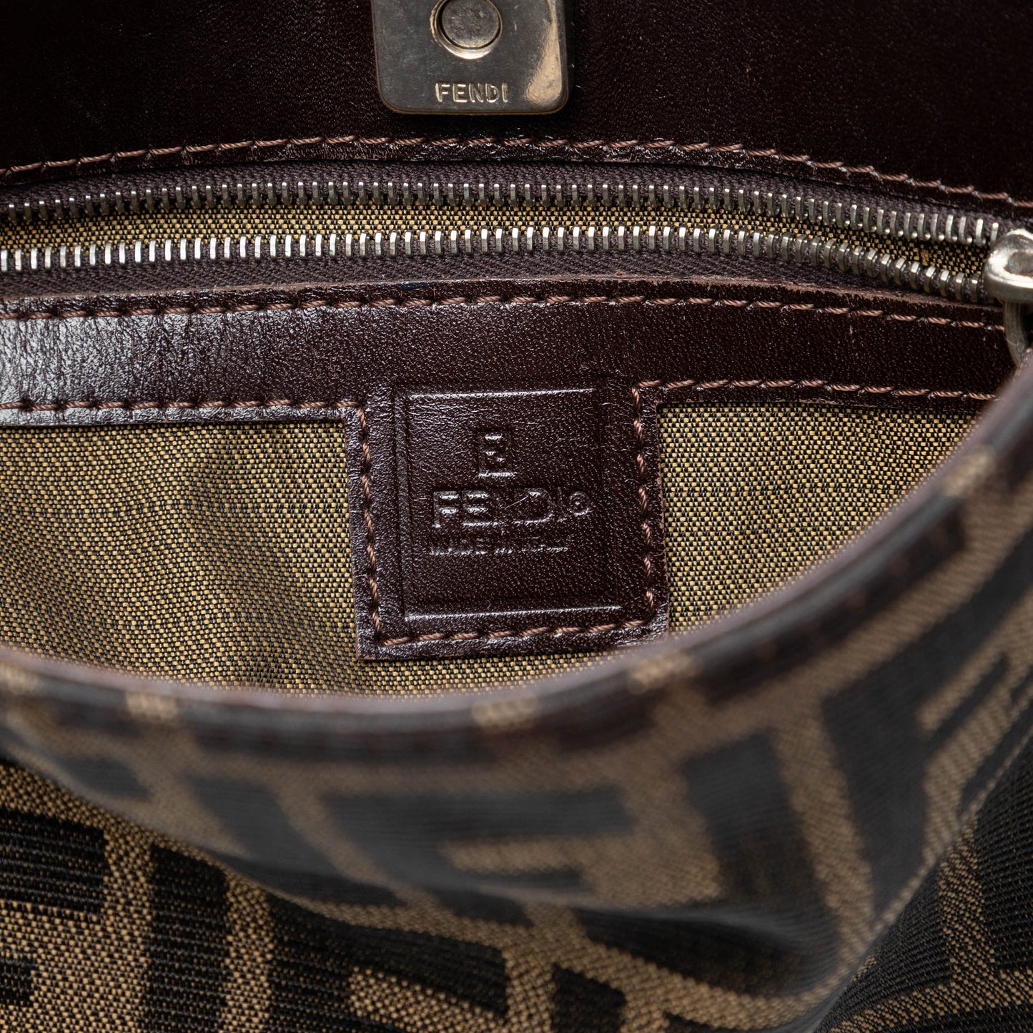 Fendi Zucca Canvas Shoulder Bag