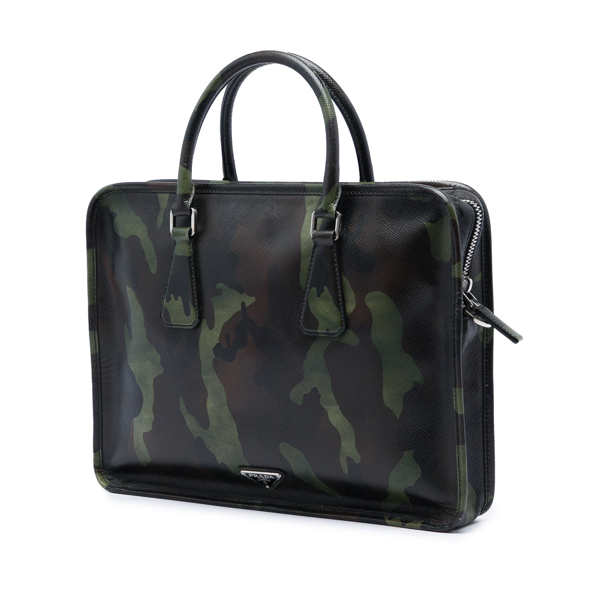 Prada Saffiano Camouflage Print Briefcase