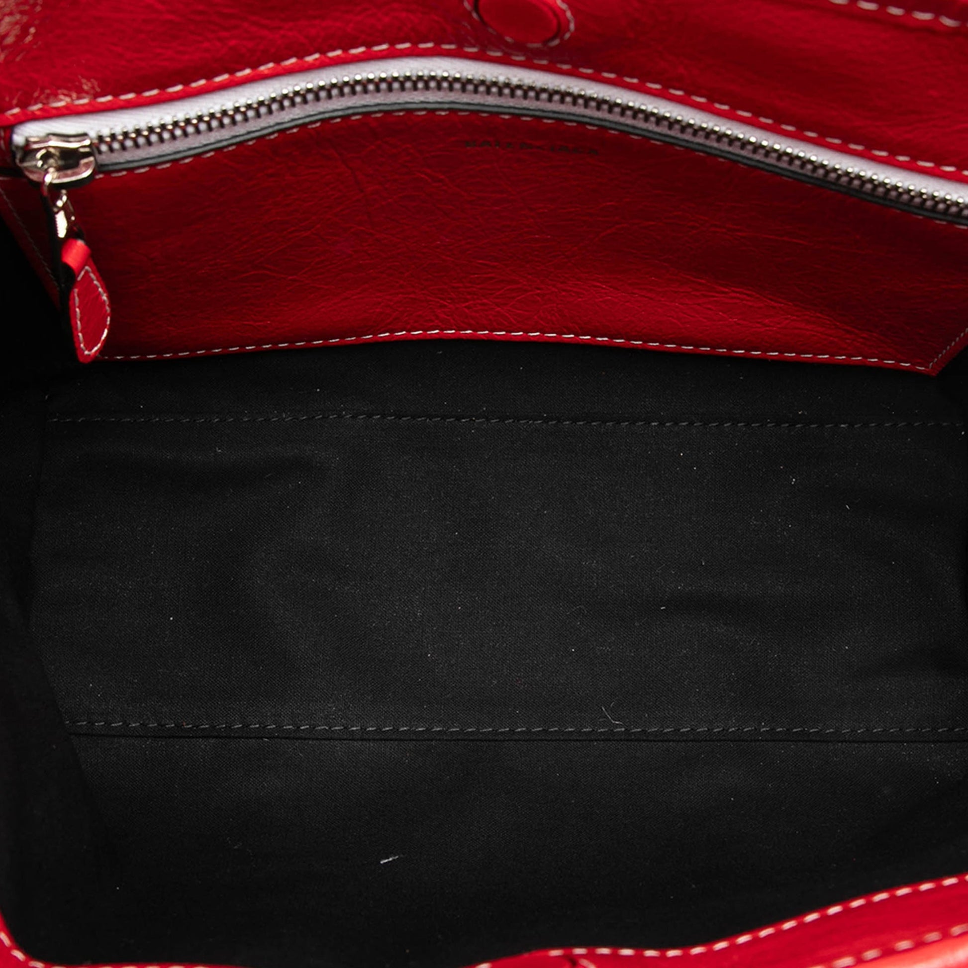 Balenciaga Small Lambskin Striped Barbes East West Shopper Tote