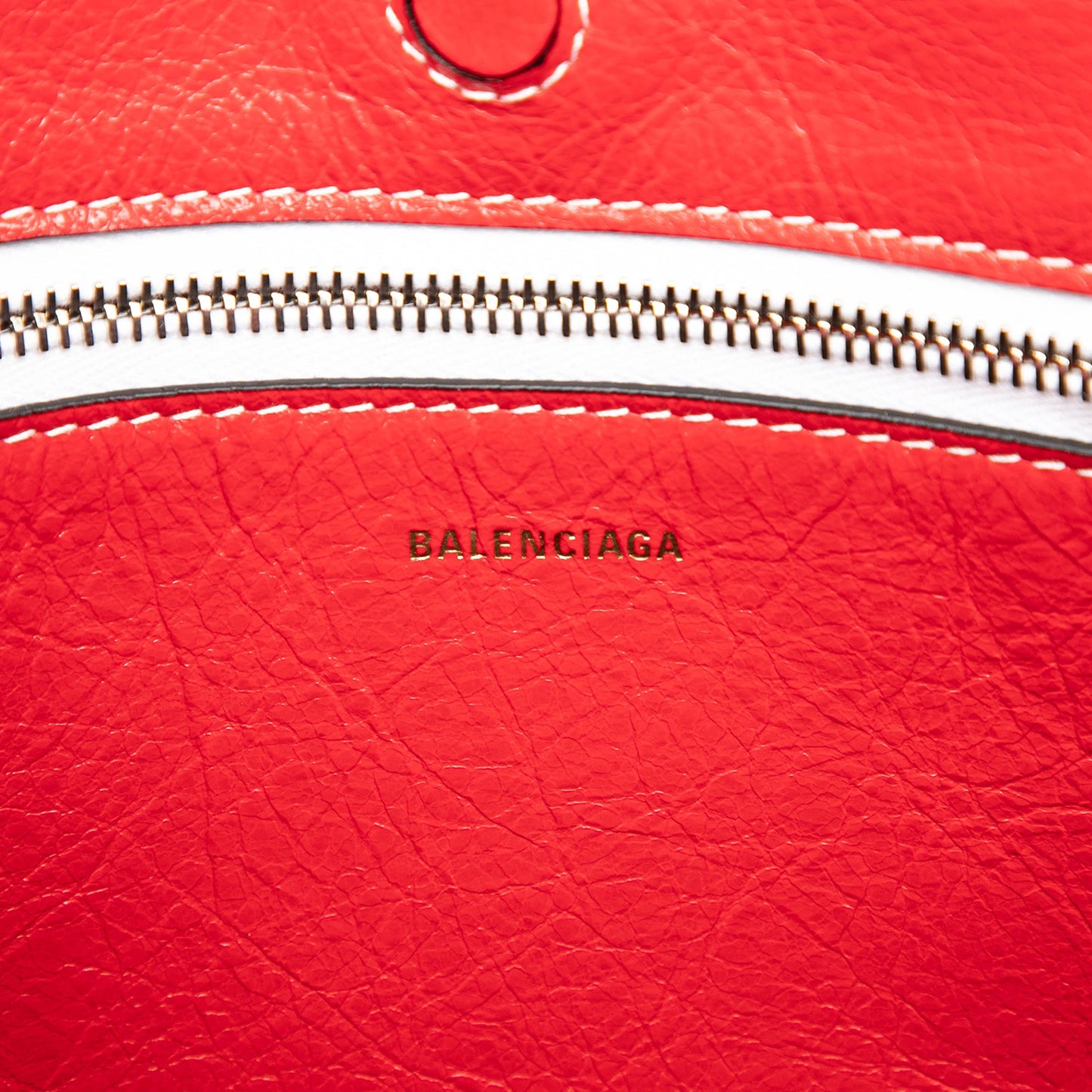 Balenciaga Small Lambskin Striped Barbes East West Shopper Tote
