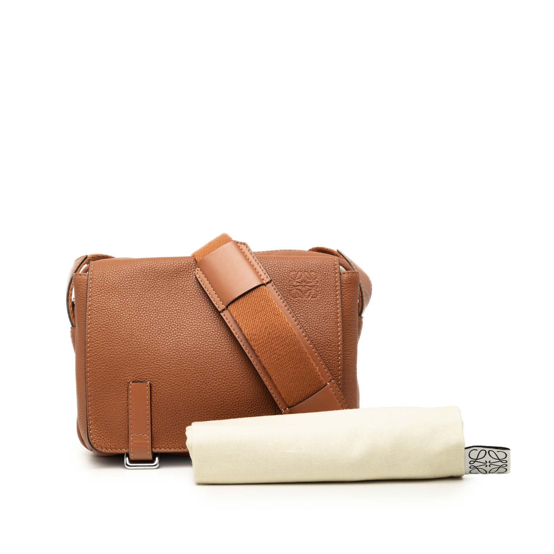 LOEWE Soft Grained Calfskin Military Messenger Bag XS