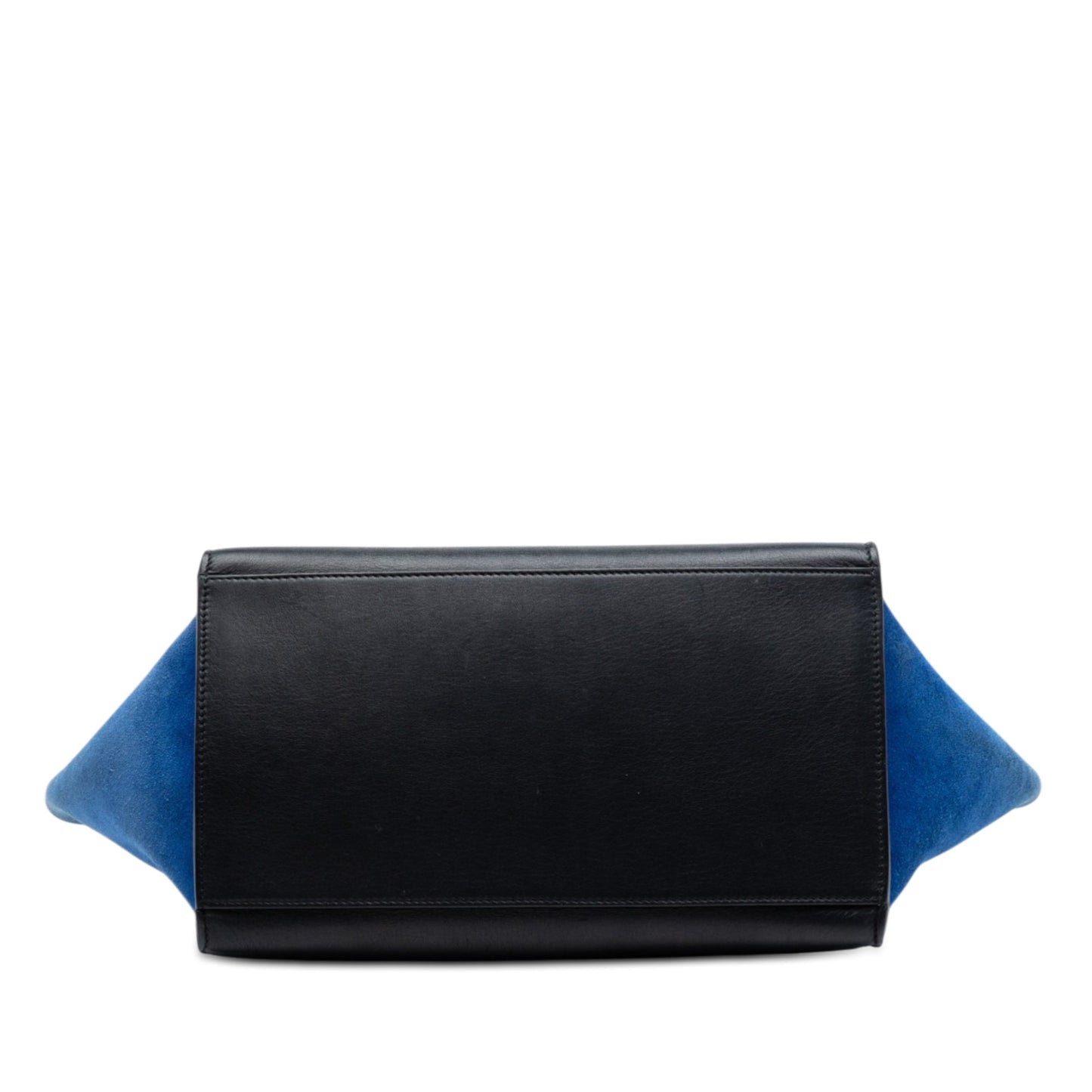 Medium Tricolor Calfskin and Suede Trapeze Satchel