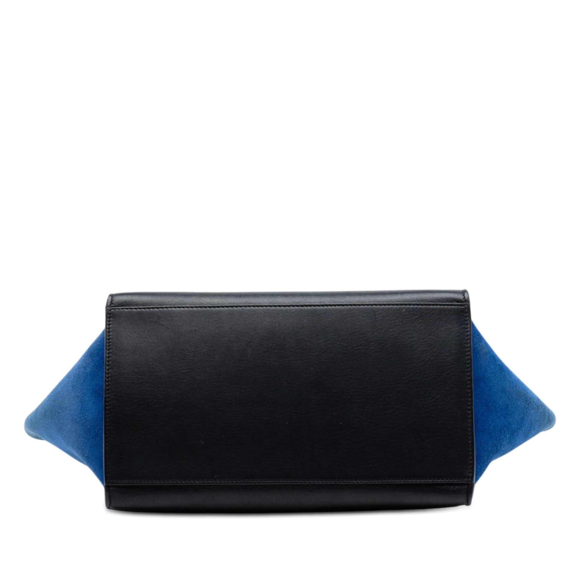 Medium Tricolor Calfskin and Suede Trapeze Satchel