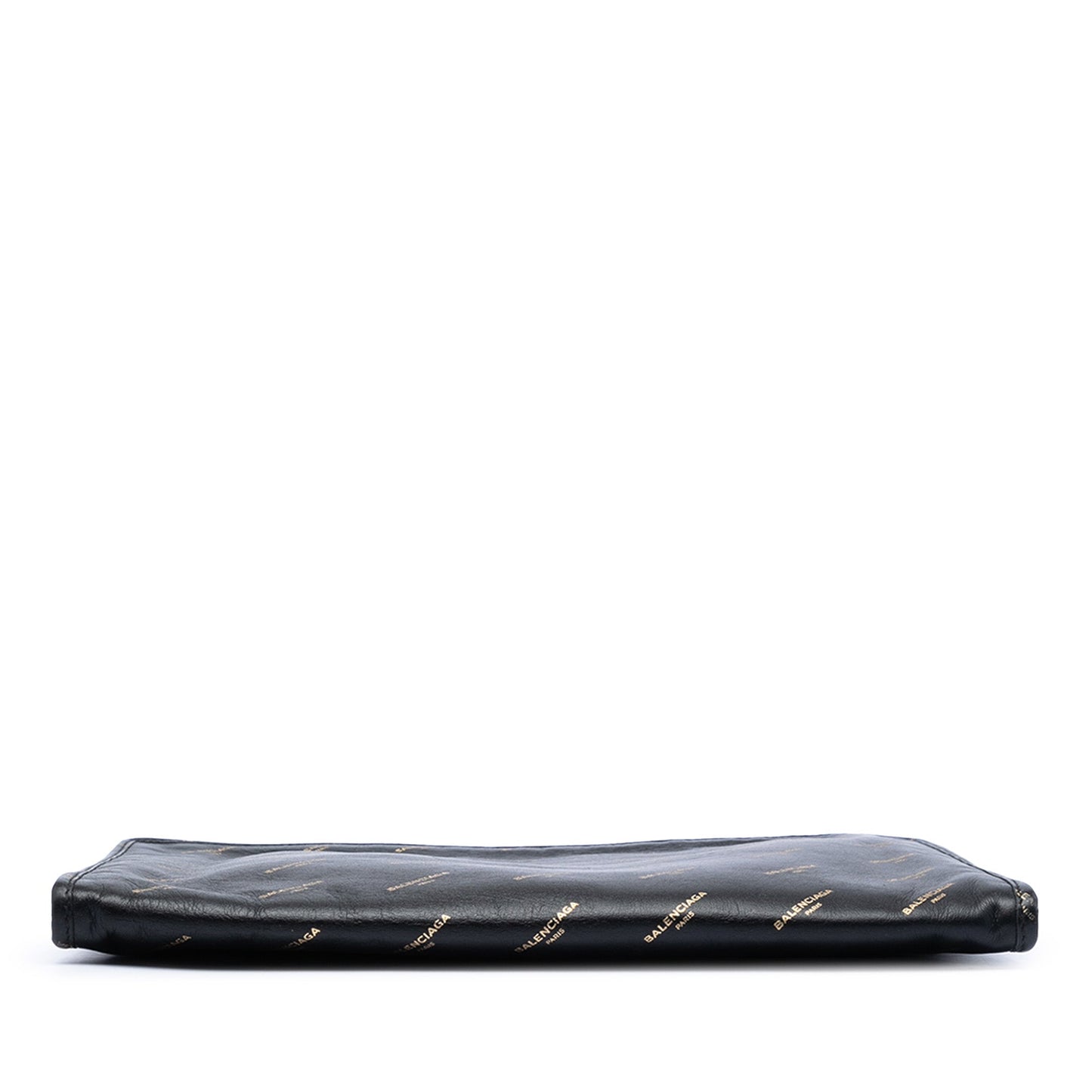 Balenciaga Lambskin Allover Logo Zip Pouch