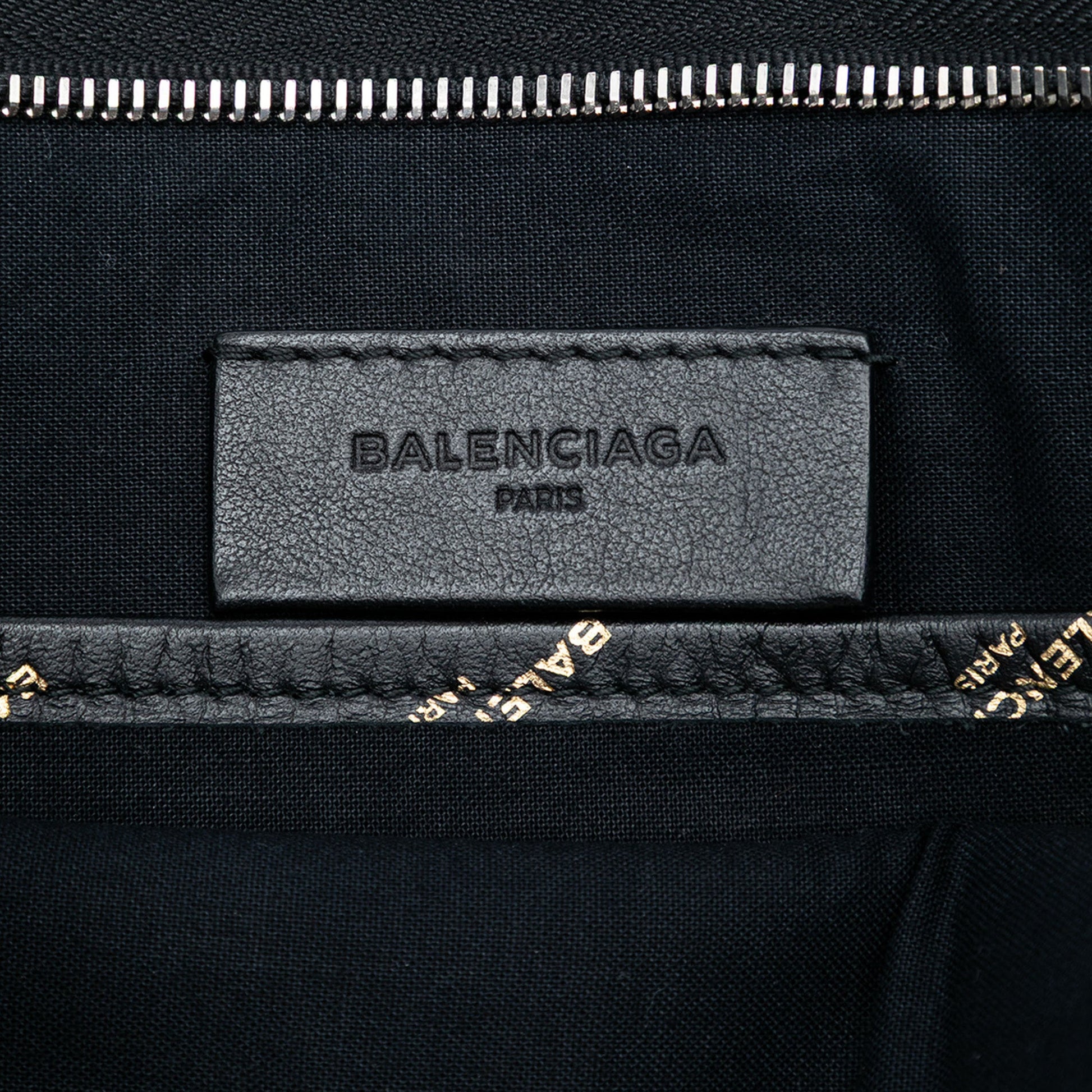Balenciaga Lambskin Allover Logo Zip Pouch