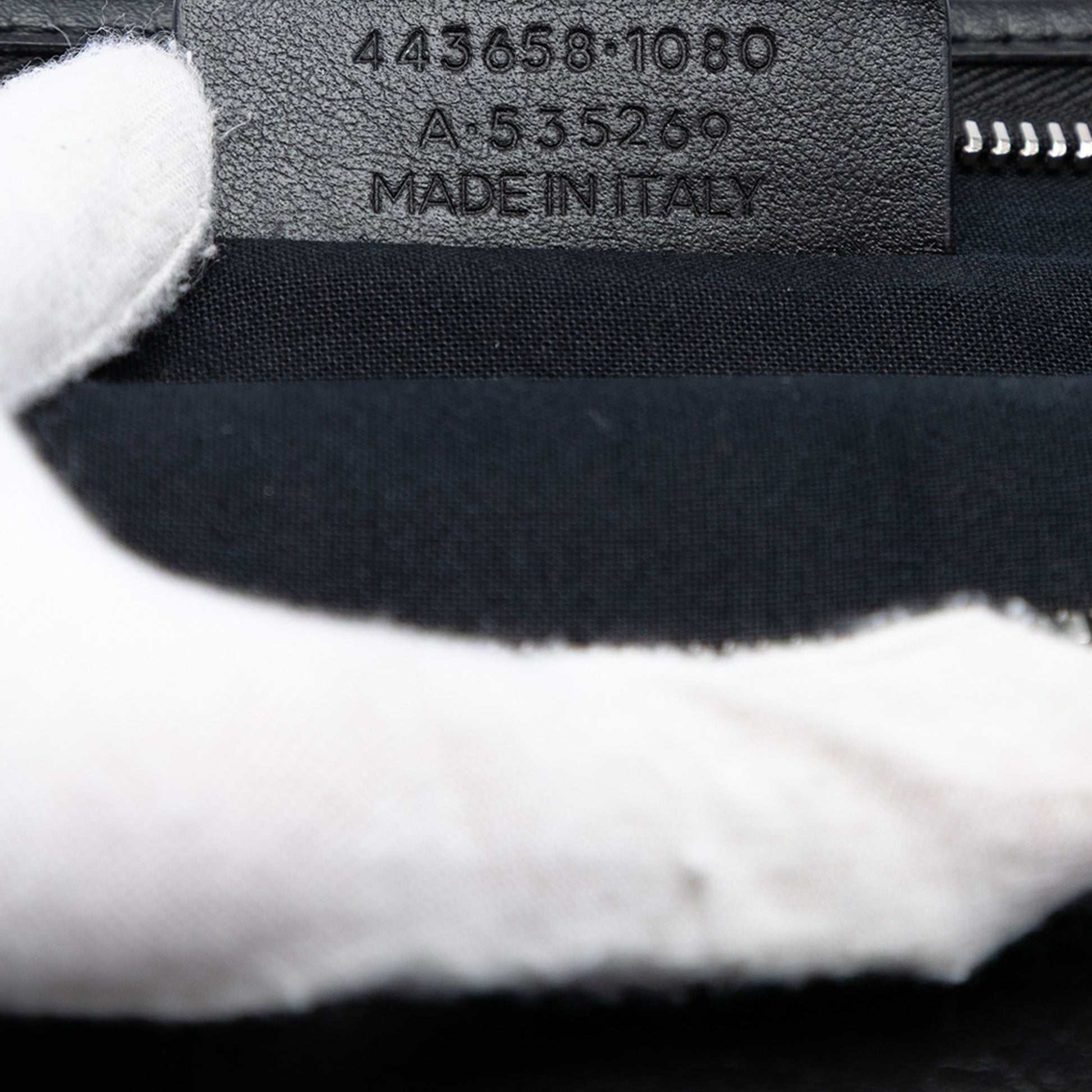 Balenciaga Lambskin Allover Logo Zip Pouch