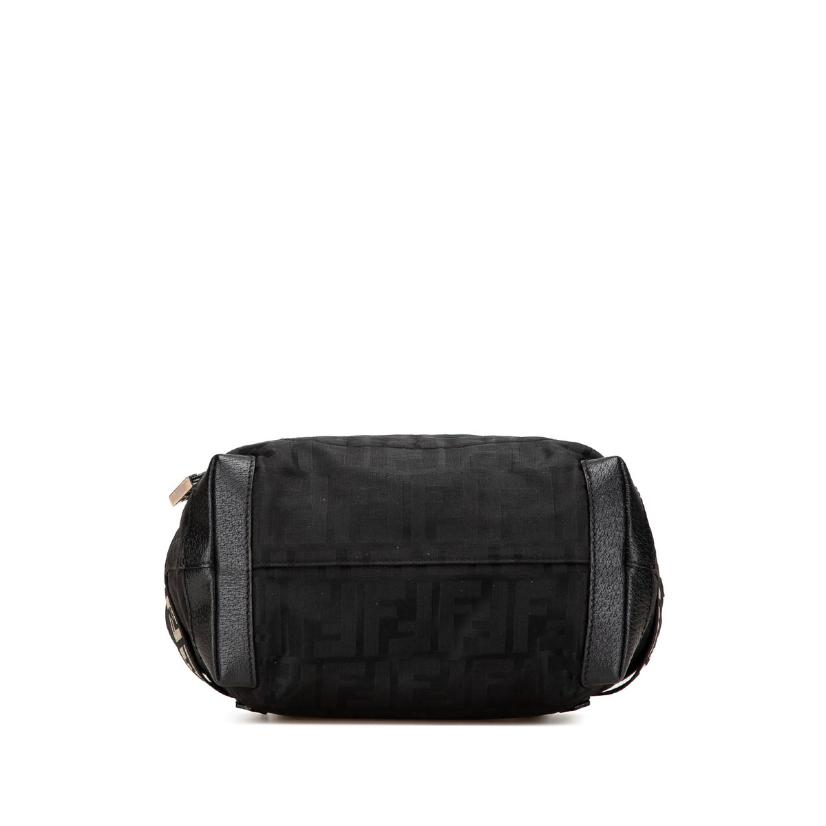 Fendi Zucca Nylon Zip Code Handbag — Black