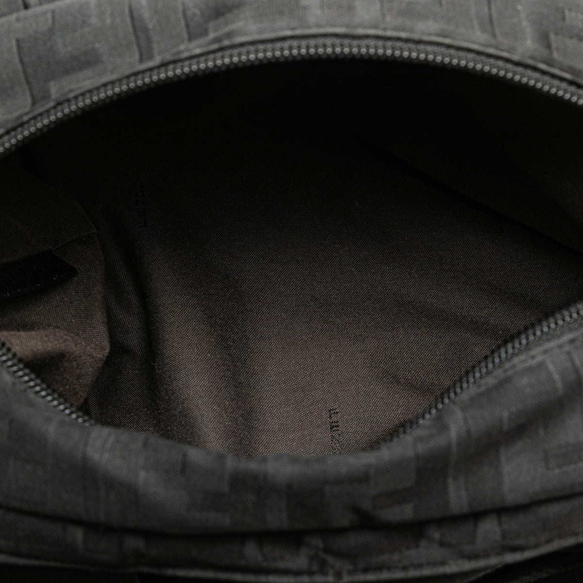 Fendi Zucca Nylon Zip Code Handbag — Black