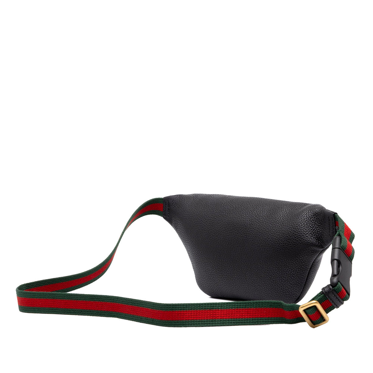 Gucci Small Grained Calfskin Web Logo Belt Bag — Black