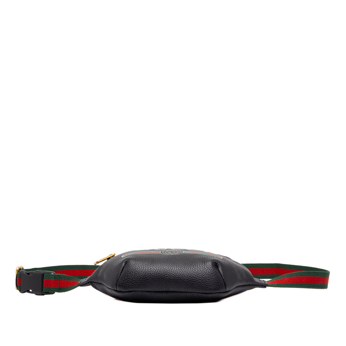 Gucci Small Grained Calfskin Web Logo Belt Bag — Black