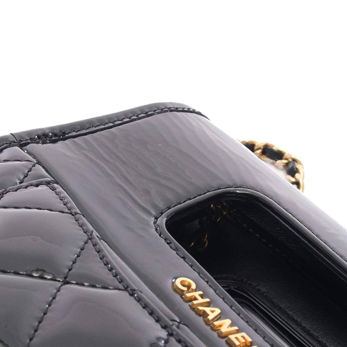 Chanel Mini Quilted Patent Graphic Catch Flap
