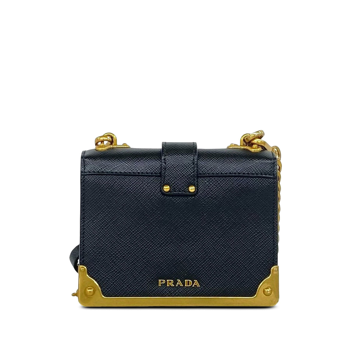 Prada Micro Saffiano Astrology Cahier Crossbody — Black