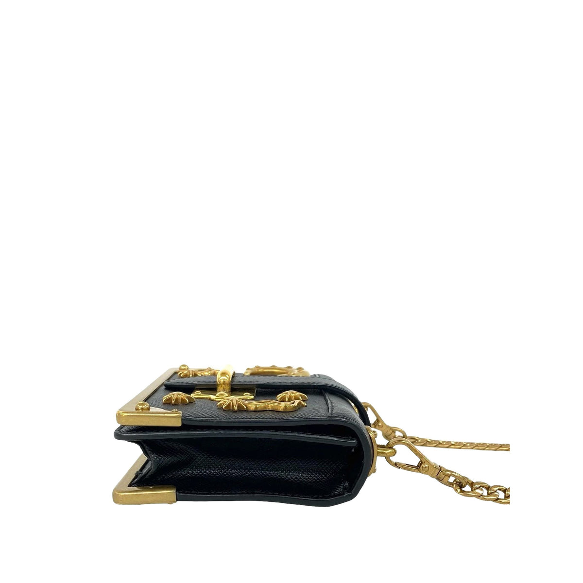 Prada Micro Saffiano Astrology Cahier Crossbody — Black