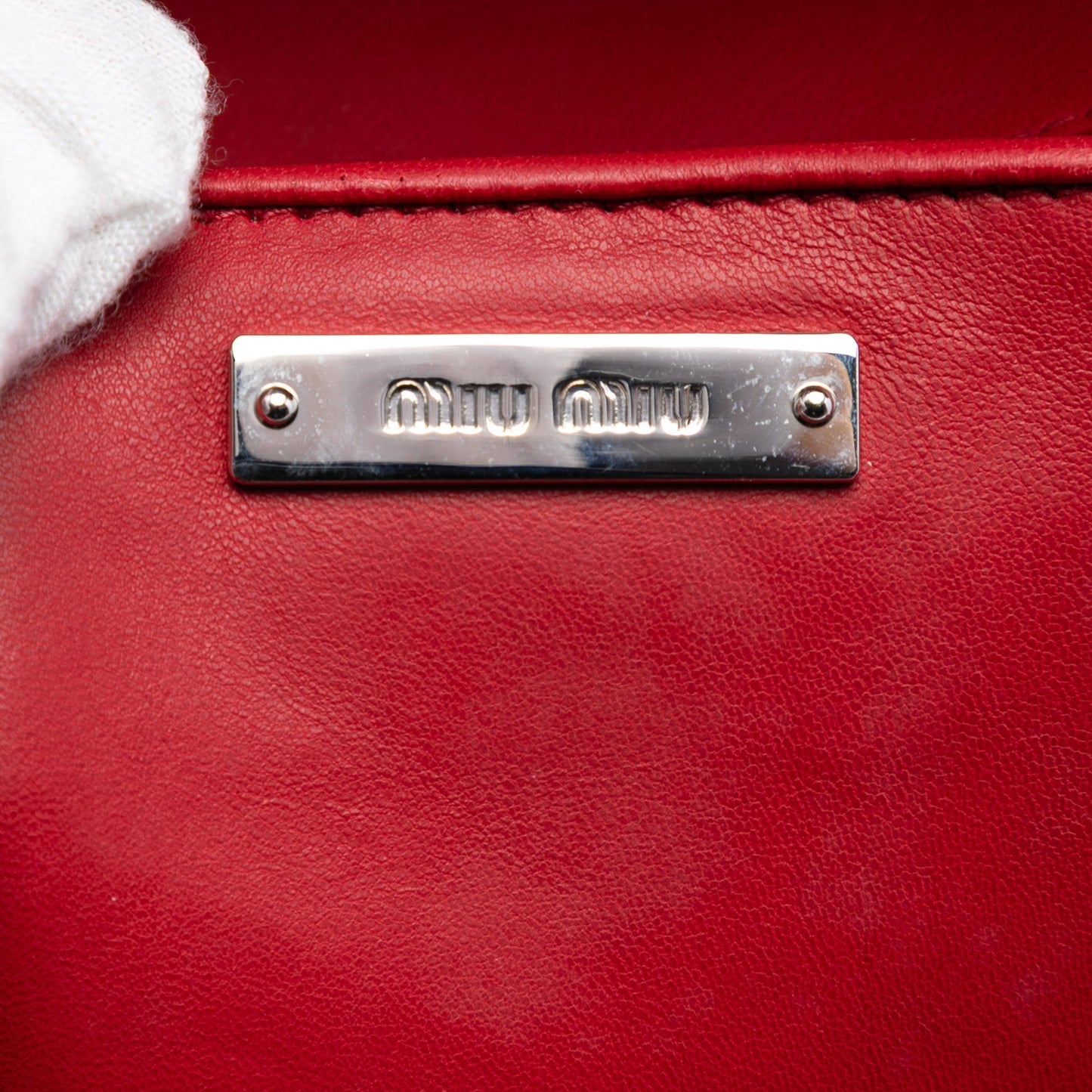 Miu Miu Matelasse Nylon Crystal Chain Satchel