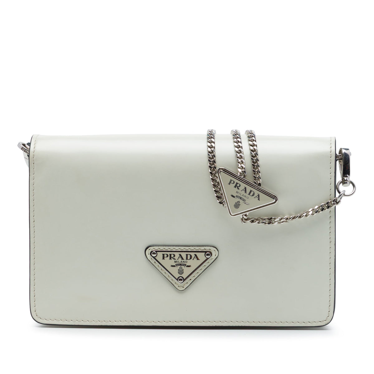 Prada Mini Brushed Leather Chain Crossbody