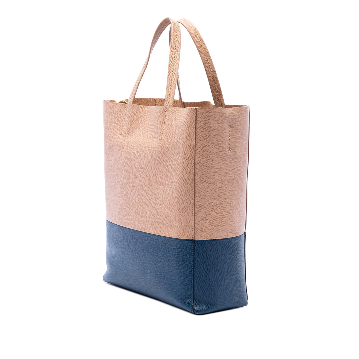 Celine Small Bicolor Grained Calfskin Vertical Cabas Tote