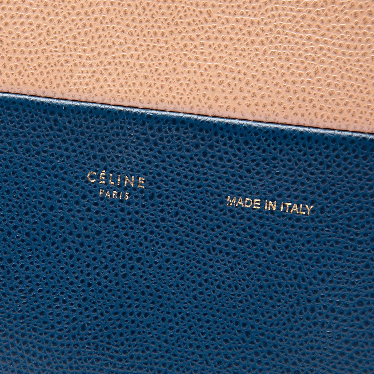 Celine Small Bicolor Grained Calfskin Vertical Cabas Tote