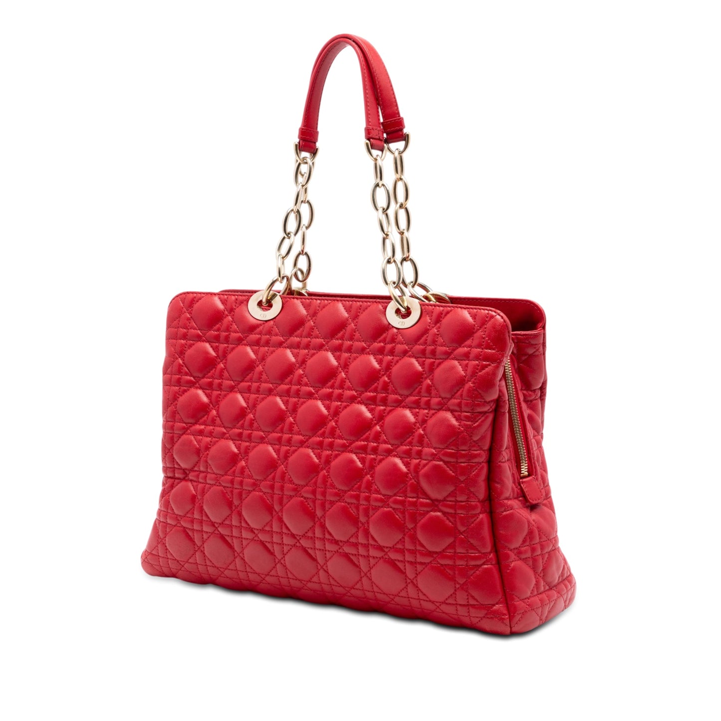 Dior Large Lambskin Cannage Soft Zipped Lady Dior Shopping Tote