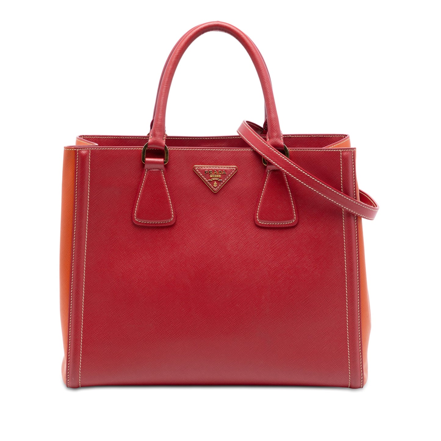 Prada Bicolor Saffiano Lux Satchel