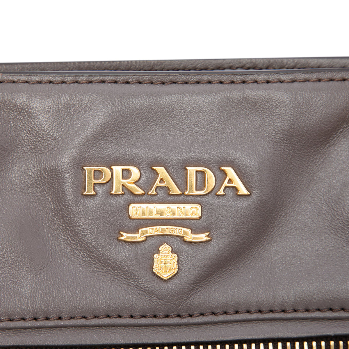 Prada Soft Calf Front Zip Open Convertible Tote