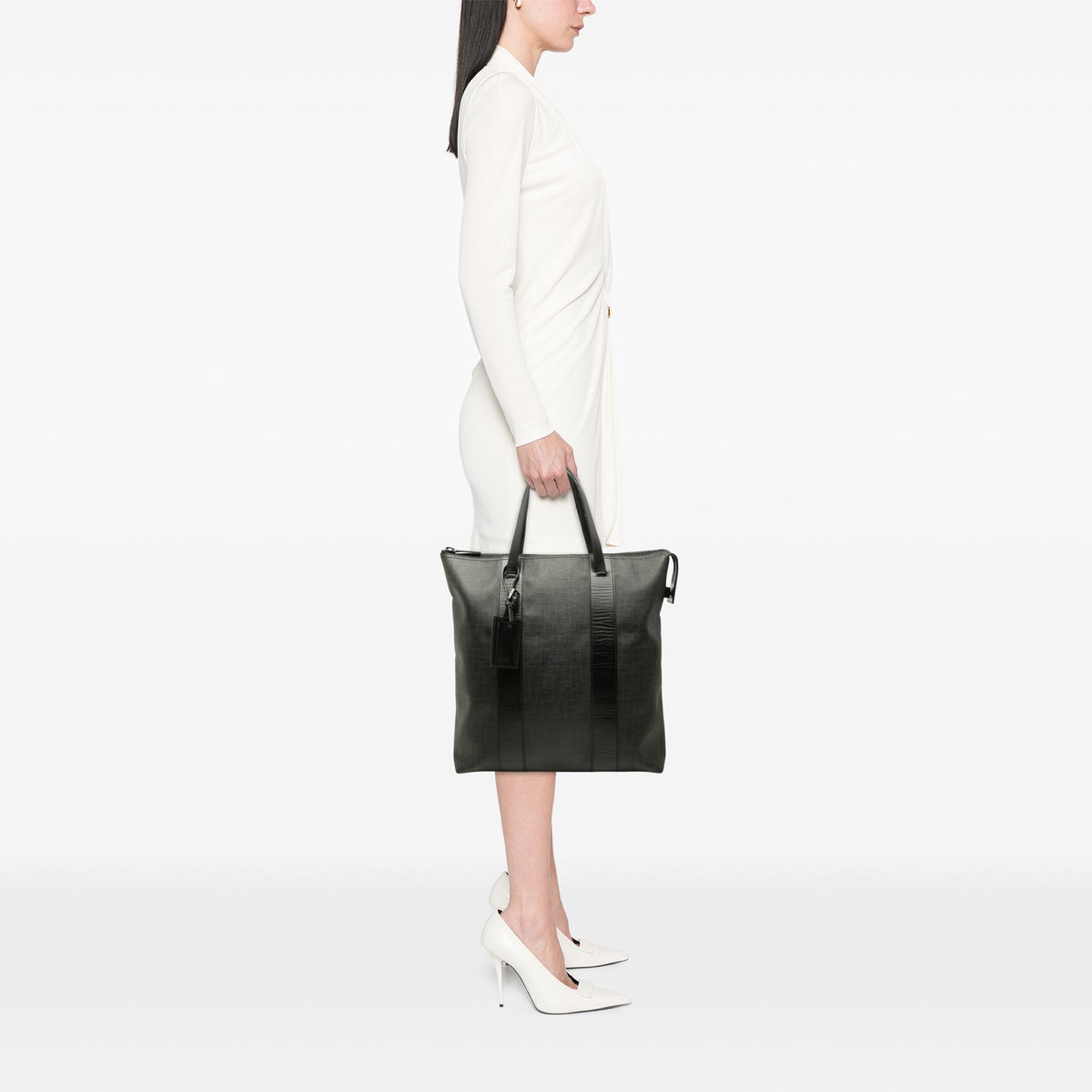 Fendi Zucca Spalmati Tote — Black