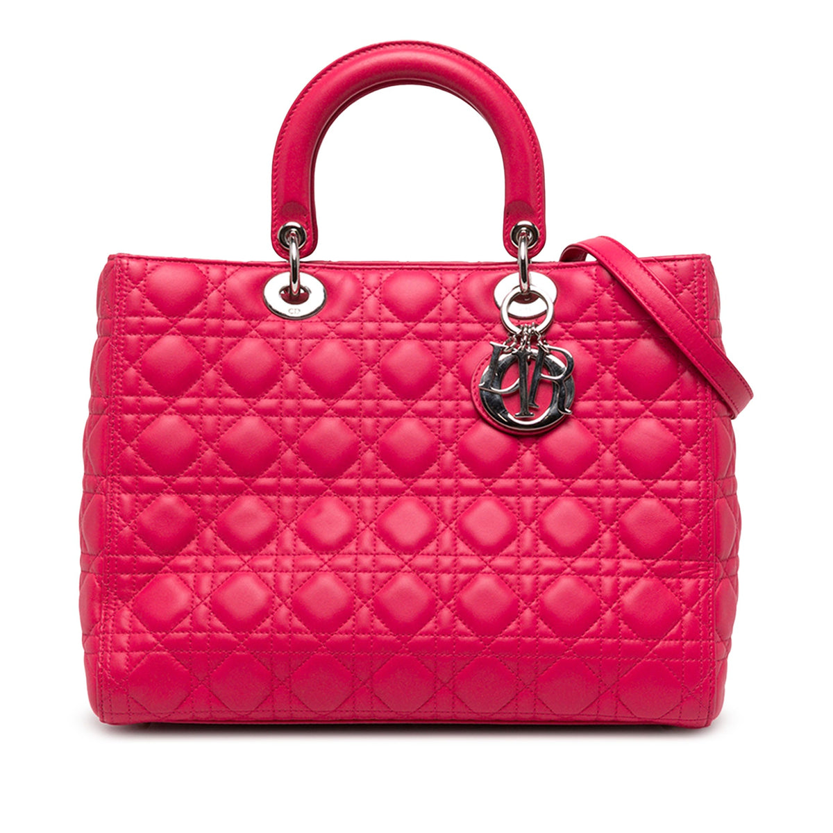 Dior Large Lambskin Cannage Lady Dior — Pink