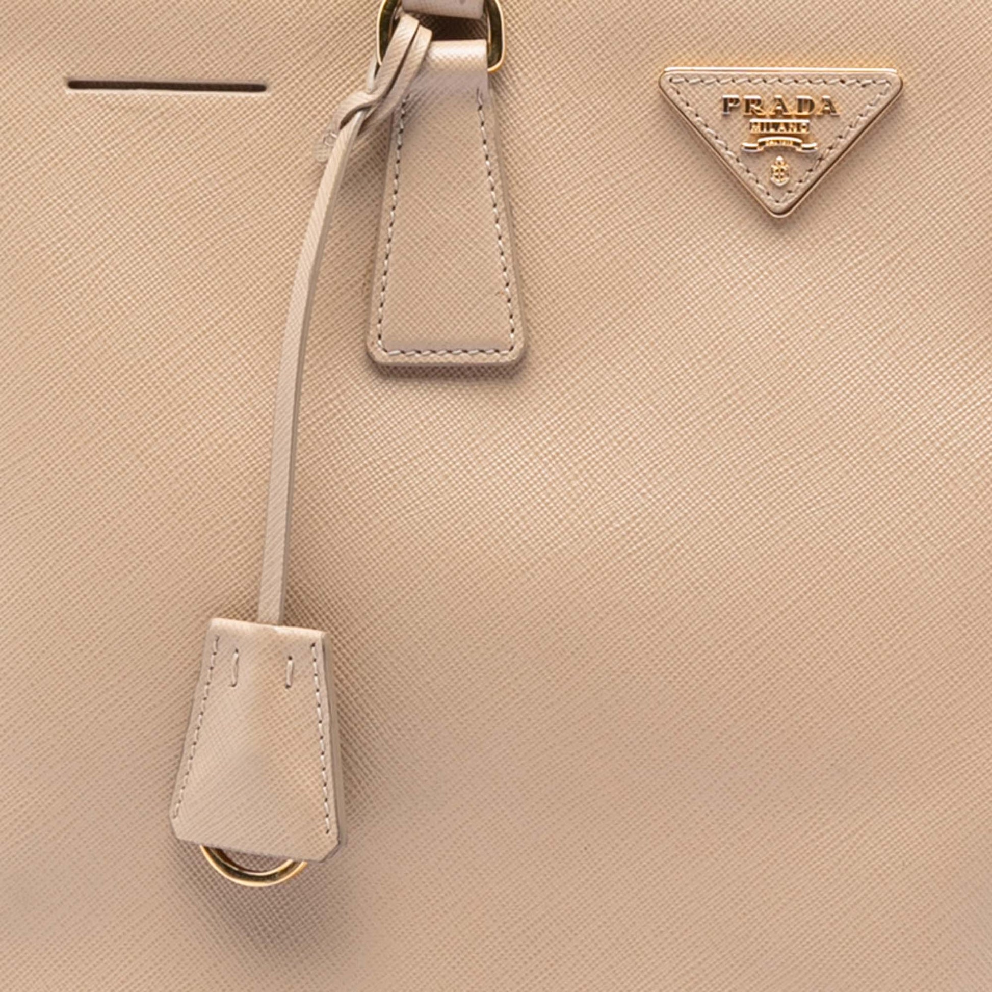Prada Large Saffiano Lux Galleria Double Zip Tote