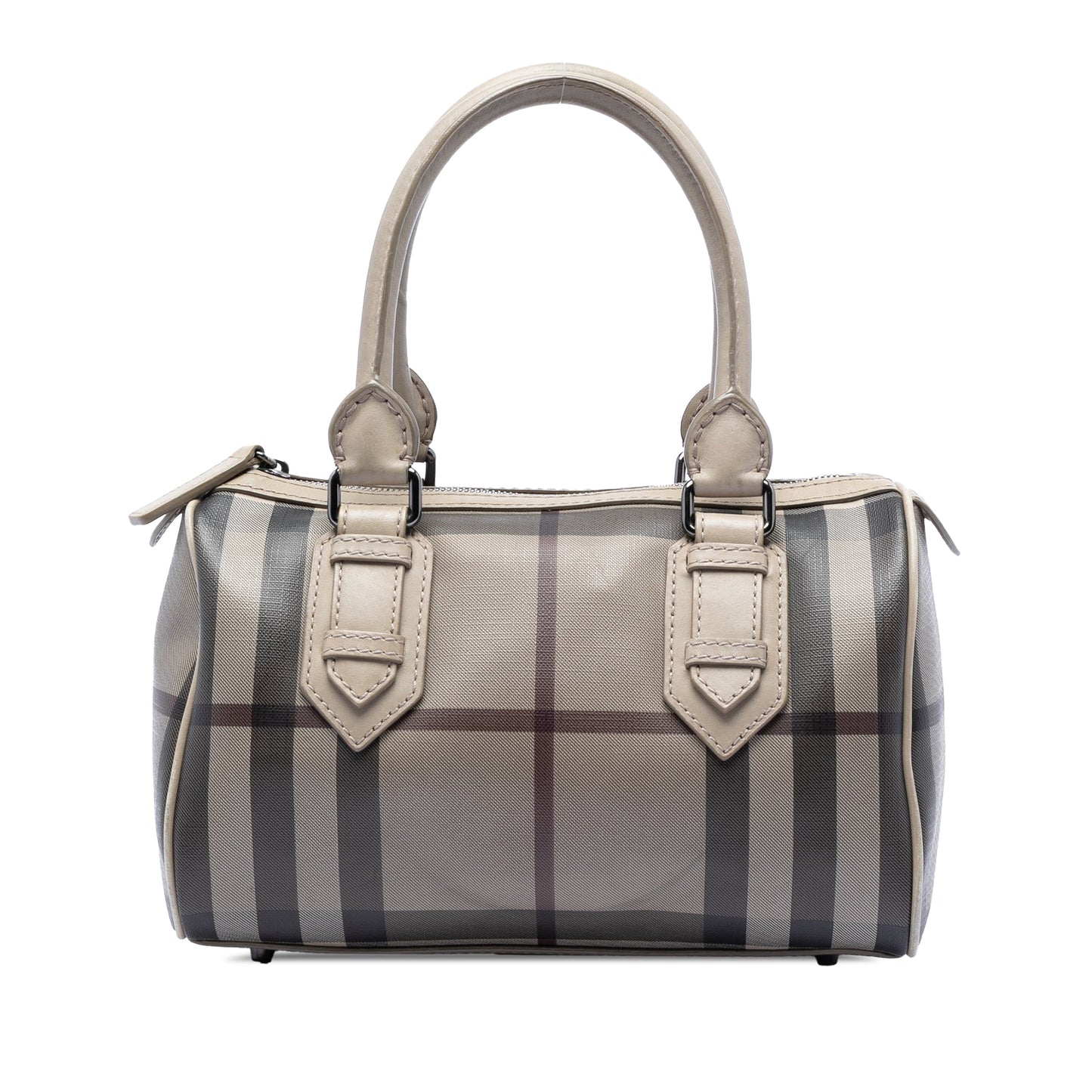 Burberry Smoke Check Coated Canvas Chester Boston Bag