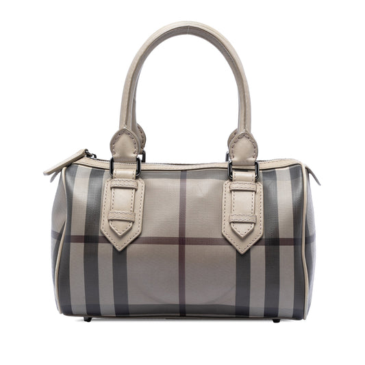 Burberry Smoke Check Coated Canvas Chester Boston Bag