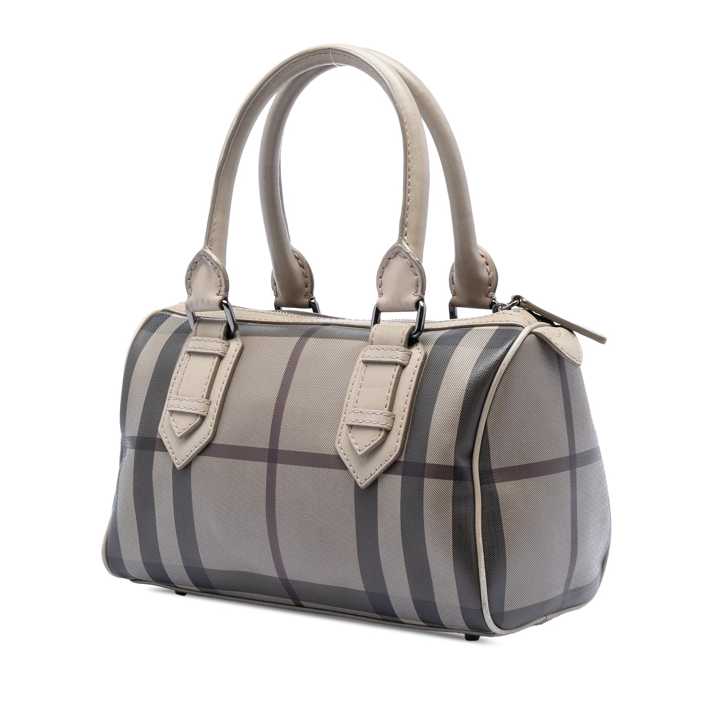 Burberry Smoke Check Coated Canvas Chester Boston Bag