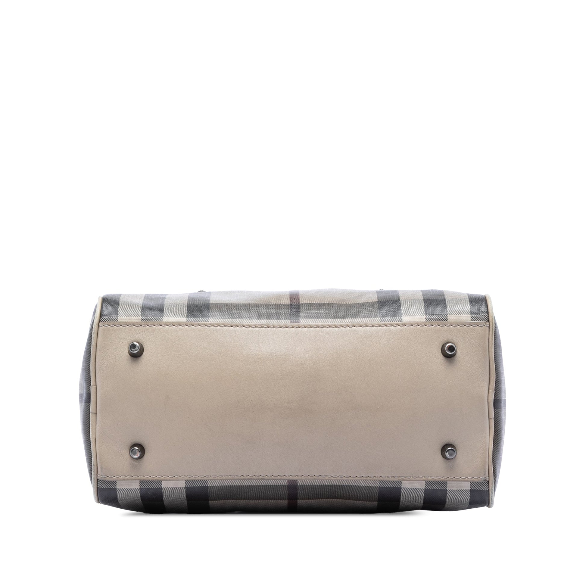 Burberry Smoke Check Coated Canvas Chester Boston Bag