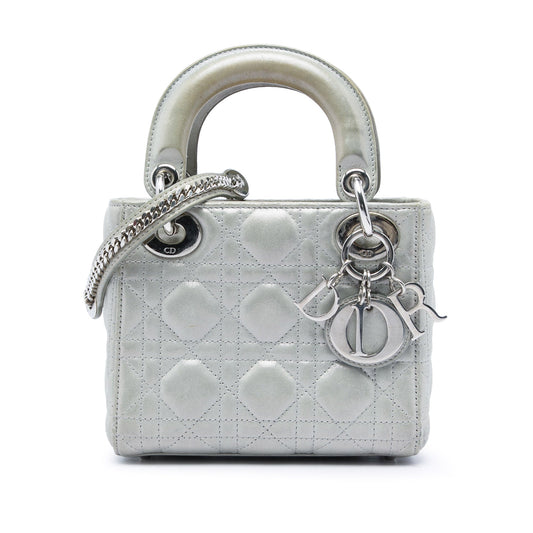 Dior Mini Iridescent Lambskin Cannage Lady Dior