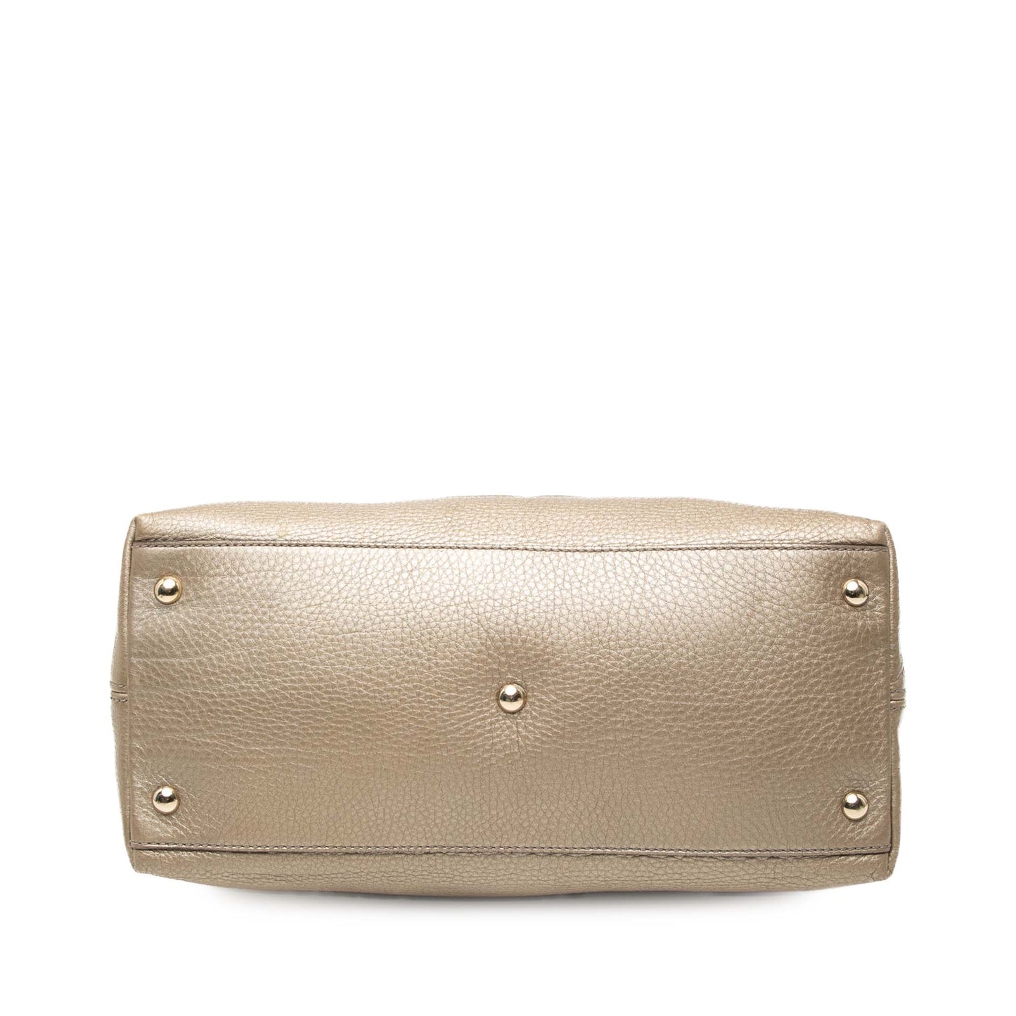 Small Metallic Leather Soho Working Satchel