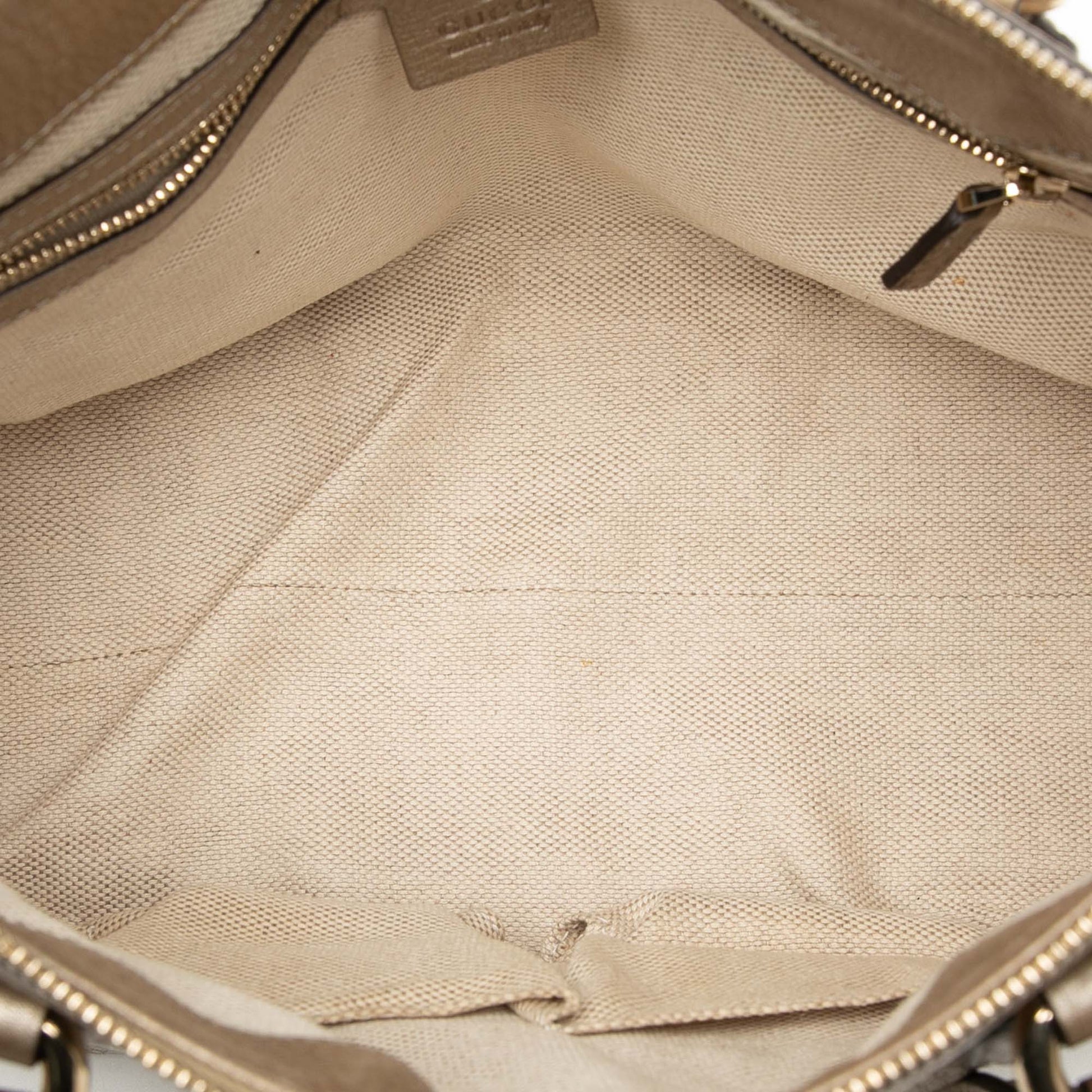 Small Metallic Leather Soho Working Satchel