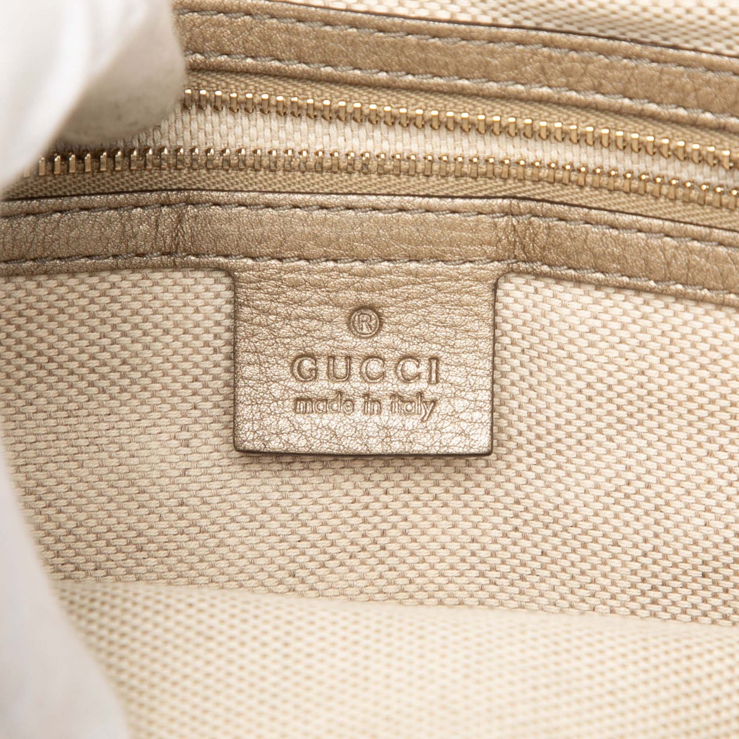 Small Metallic Leather Soho Working Satchel