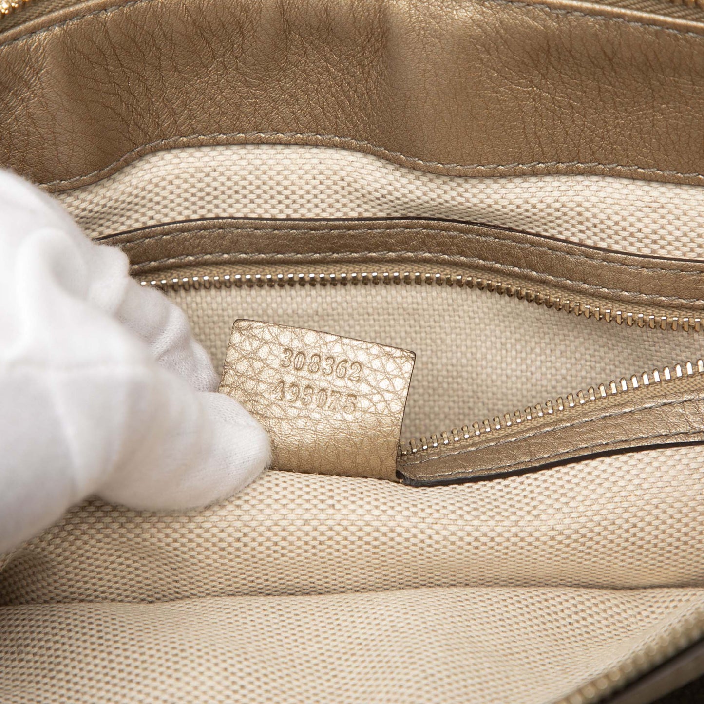 Small Metallic Leather Soho Working Satchel