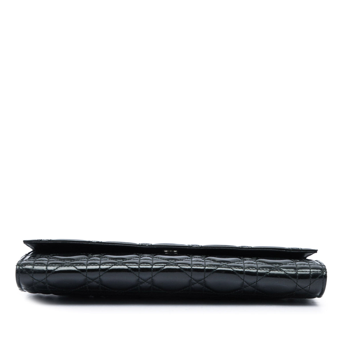 Dior Patent Cannage Clutch with Chain — Black