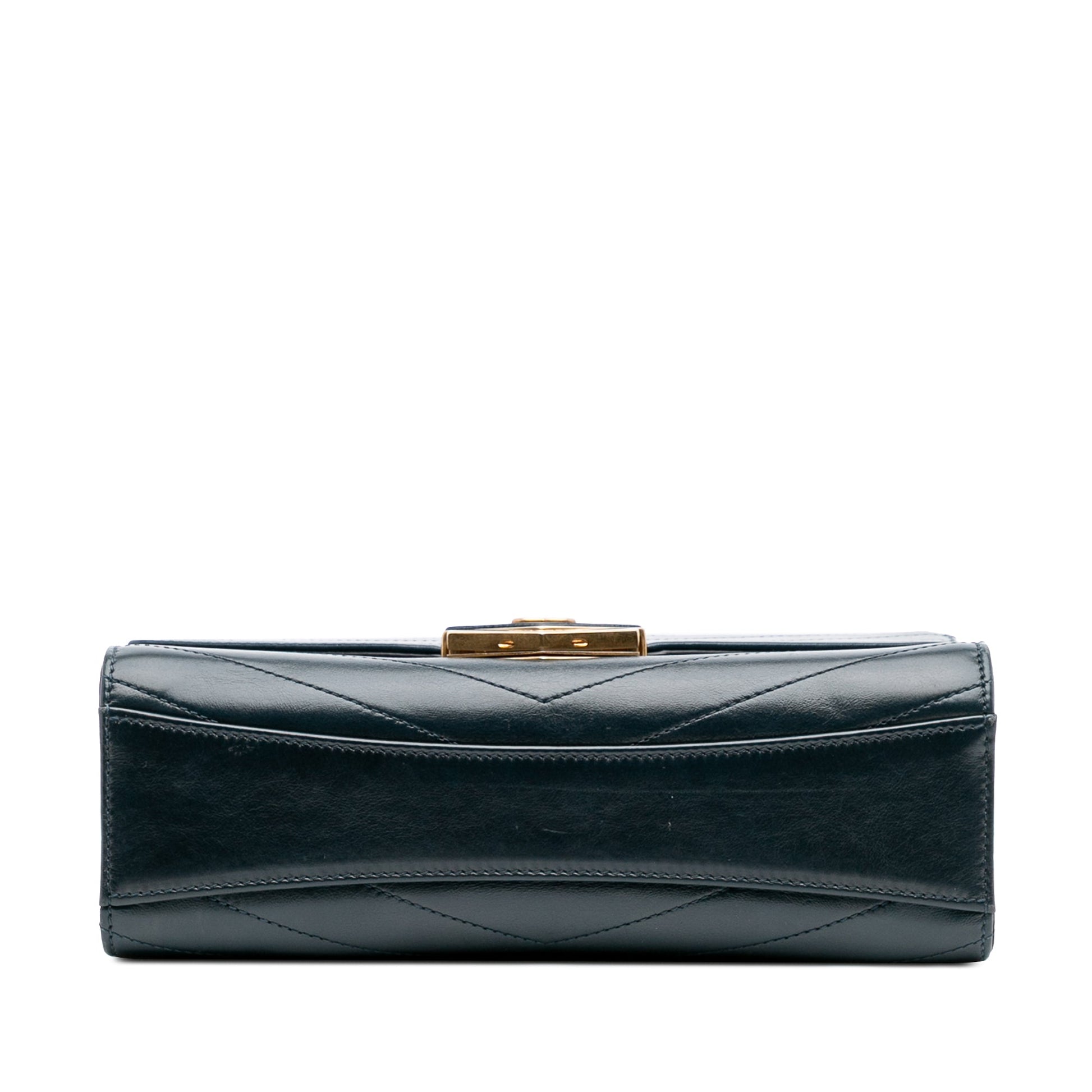 Chanel CC Chevron Calfskin Medal Flap