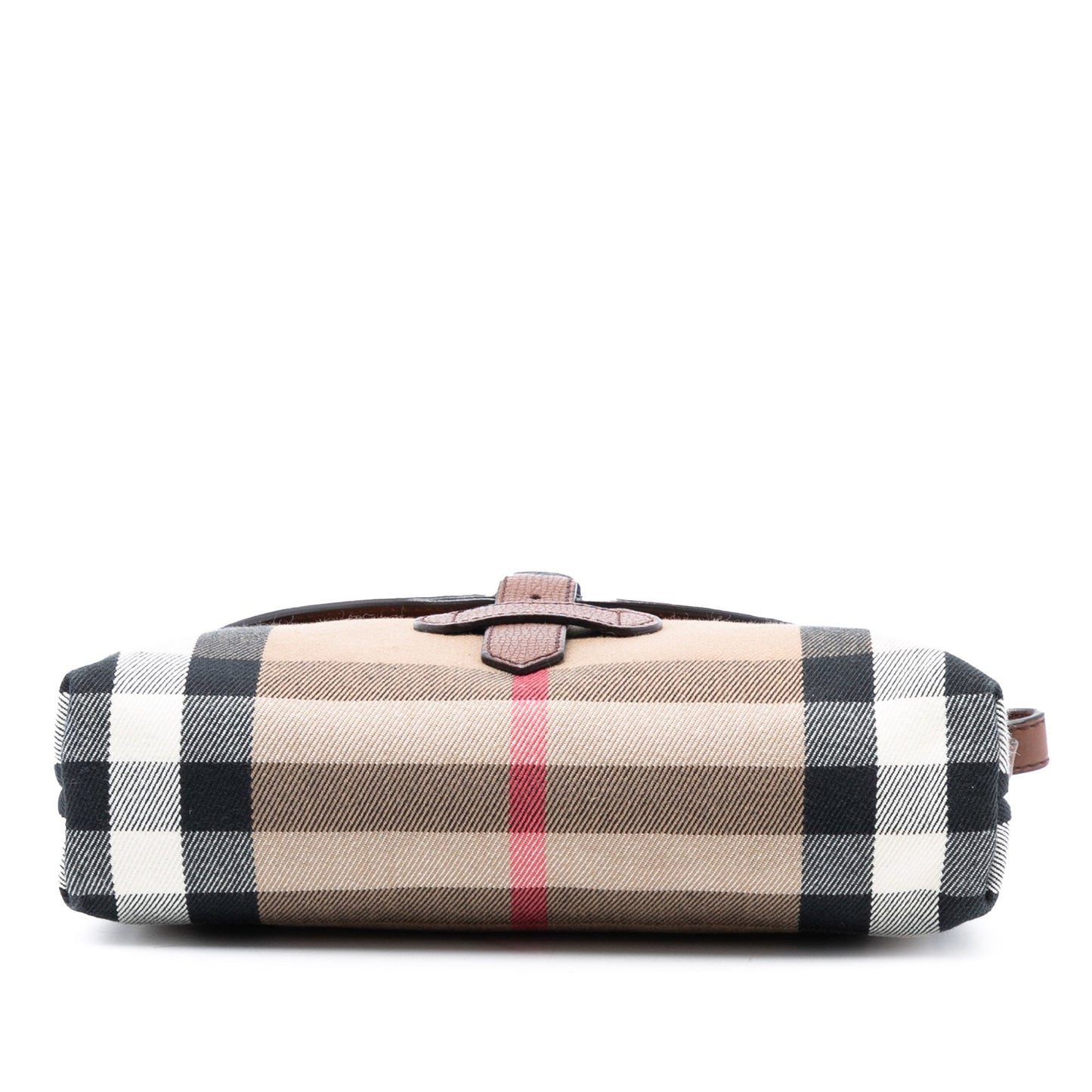 Burberry Small House Check Canvas and Leather Horseshoe Milton Crossbody