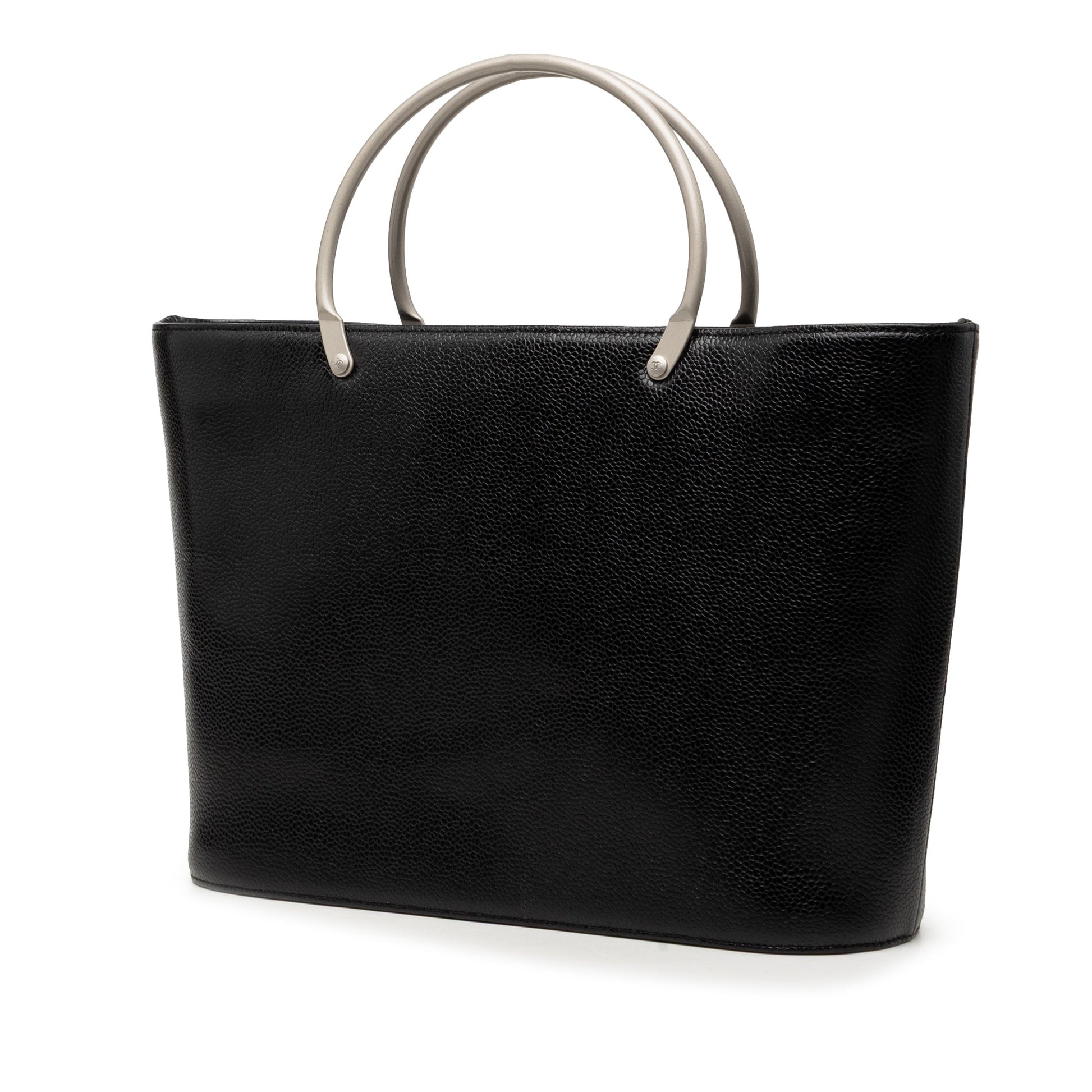 Chanel CC Caviar Metal Top Handle Tote