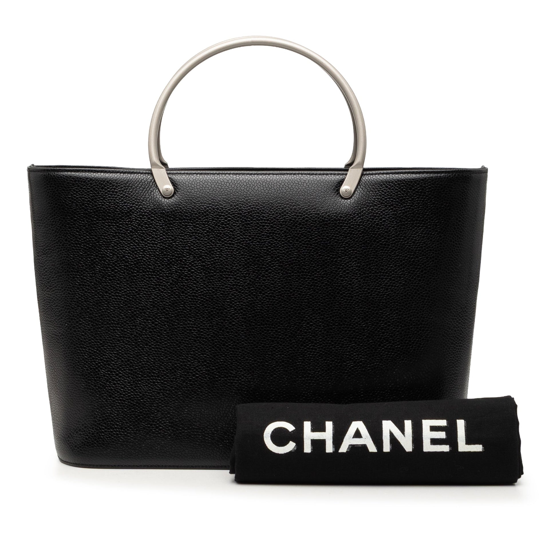Chanel CC Caviar Metal Top Handle Tote