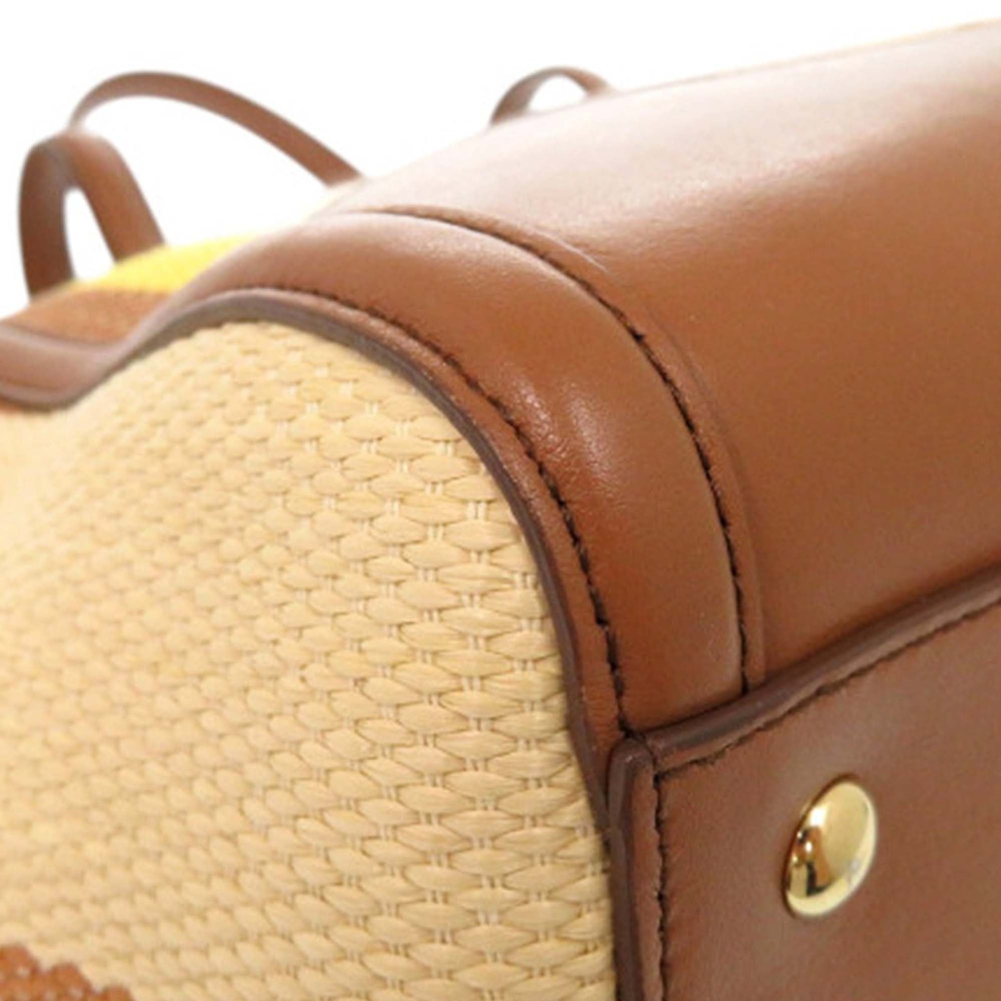 Ferragamo Medium Striped Canvas and Leather Amy Tote
