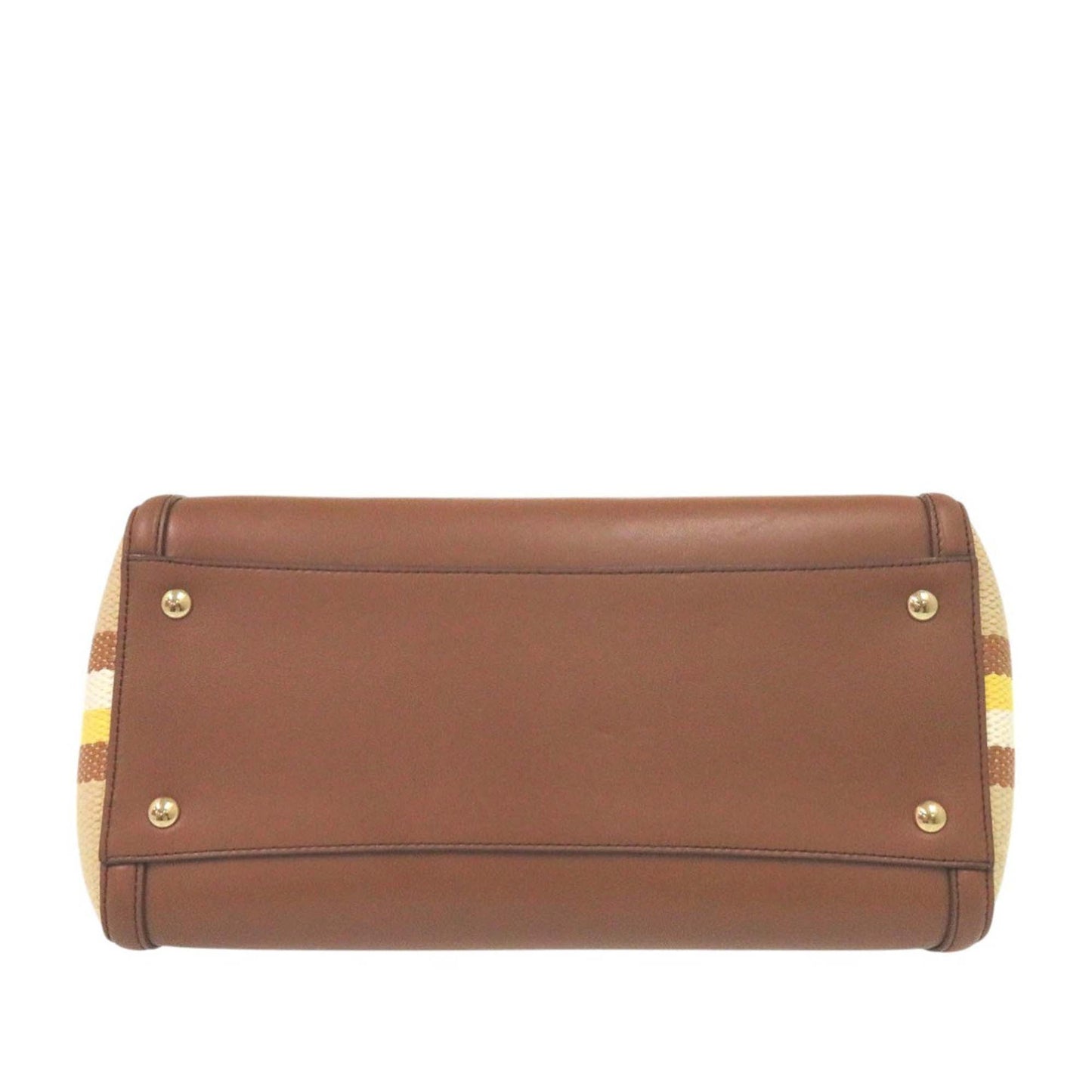 Medium Striped Canvas and Leather Amy Tote