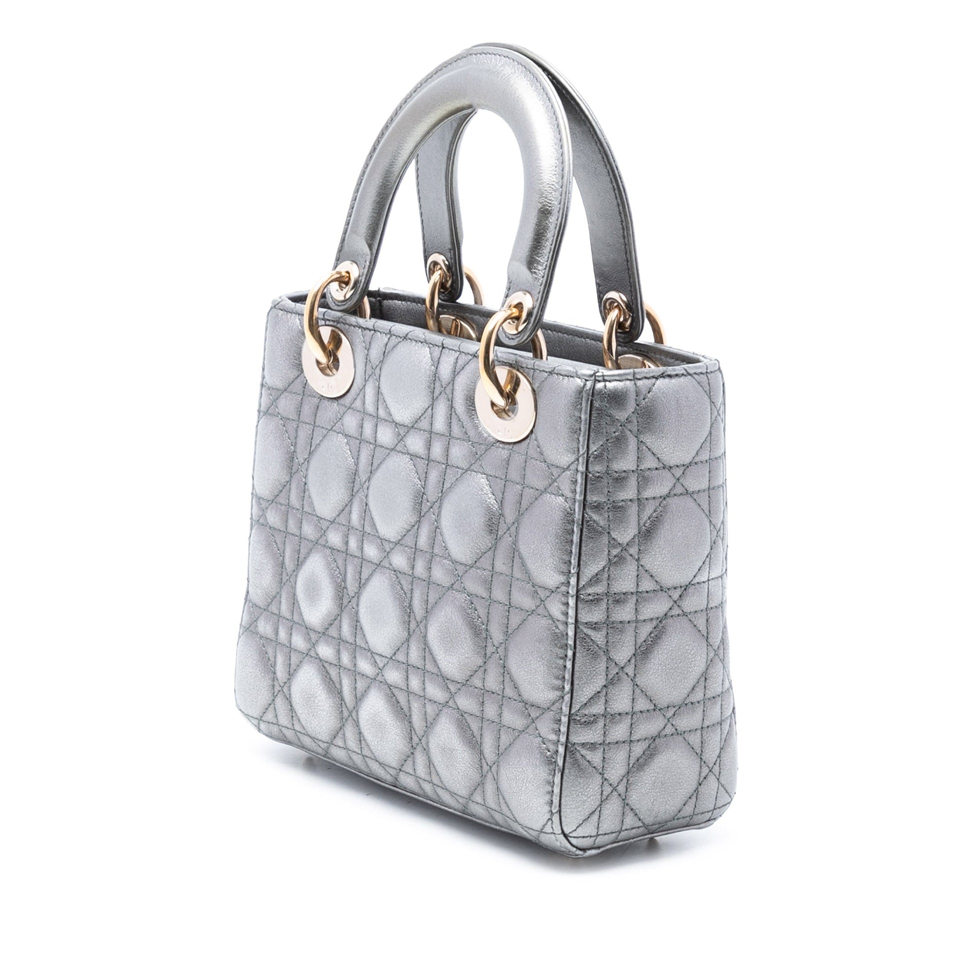 Dior Small Metallic Lambskin Cannage My ABCDior Lady Dior