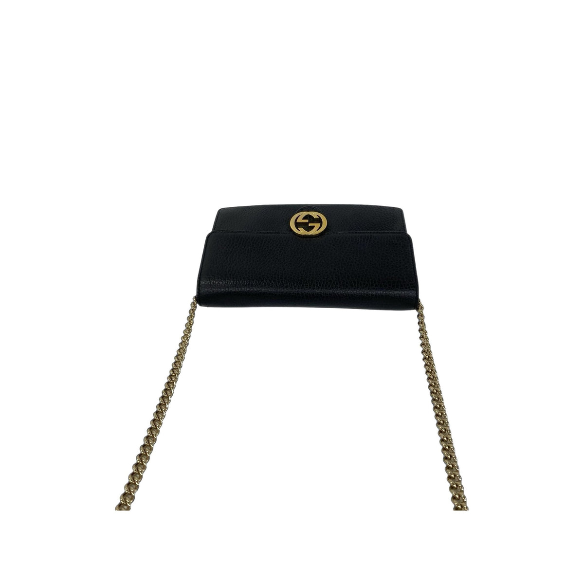 Gucci Dollar Calf Interlocking Shoulder Bag — Black