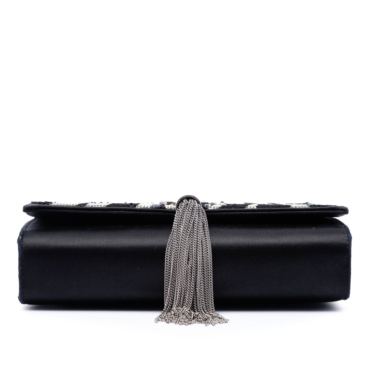 Saint Laurent Small Satin Monogram Kate Zebra Sequin Crossbody